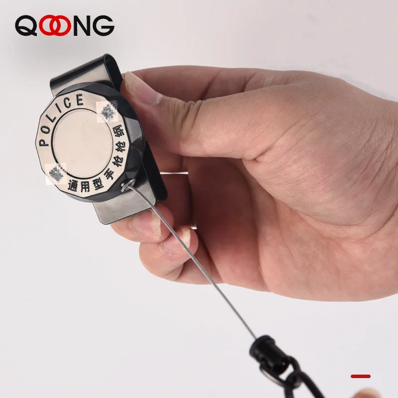 100CM Anti Lost Easy To Pull Buckle Military Gun Rope Keychain Keyring Steel Wire Rope High Resilience Retractable Key