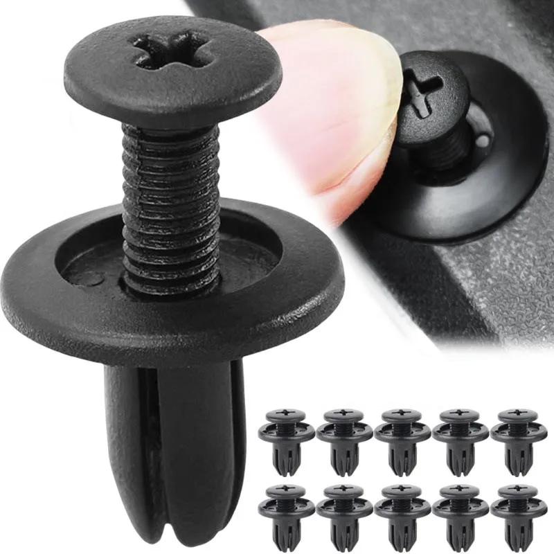 100pcs 8mm Plastic Rivets Fasteners Screw Car Bumper Fender Black Rivet Car Fastener Clips for Toyota Focus Kia Nissan 100pcs 8mm Plastic Rivets Fasteners Screw Car Bumper Fender Black Rivet Car Fastener Clips for Toyota Focus Kia Nissan