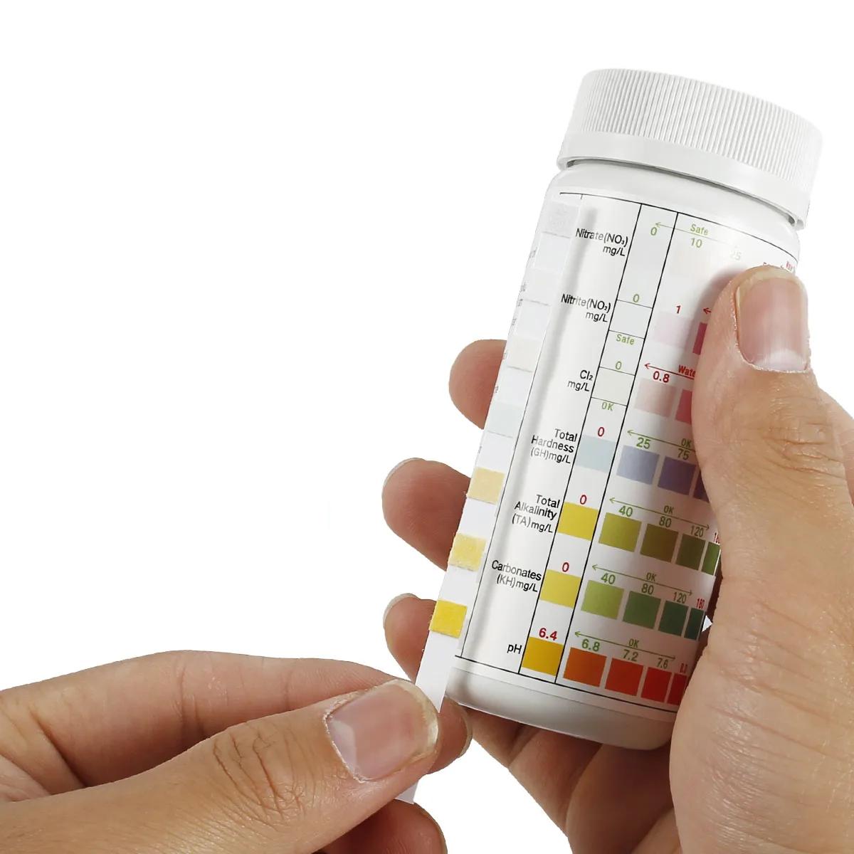 100Pcs Aquarium Test Strips Water Quality Test Strip 7/in1 Fish Tank Test Kit Freshwater Saltwater Aquarium Water pH 100Pcs Aquarium Test Strips Water Quality Test Strip 7/in1 Fish Tank Test Kit Freshwater Saltwater Aquarium Water pH