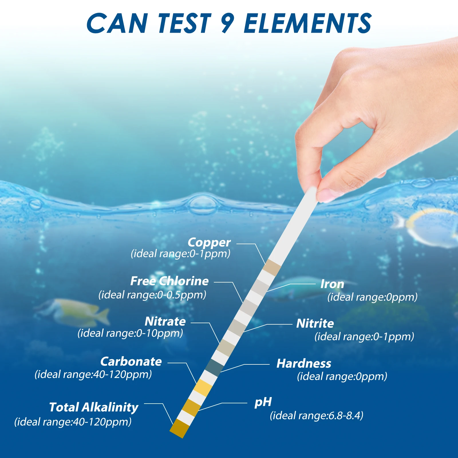 100Pcs Aquarium Test Strips Water Quality Test Strip 7/in1 Fish Tank Test Kit Freshwater Saltwater Aquarium Water pH 100Pcs Aquarium Test Strips Water Quality Test Strip 7/in1 Fish Tank Test Kit Freshwater Saltwater Aquarium Water pH