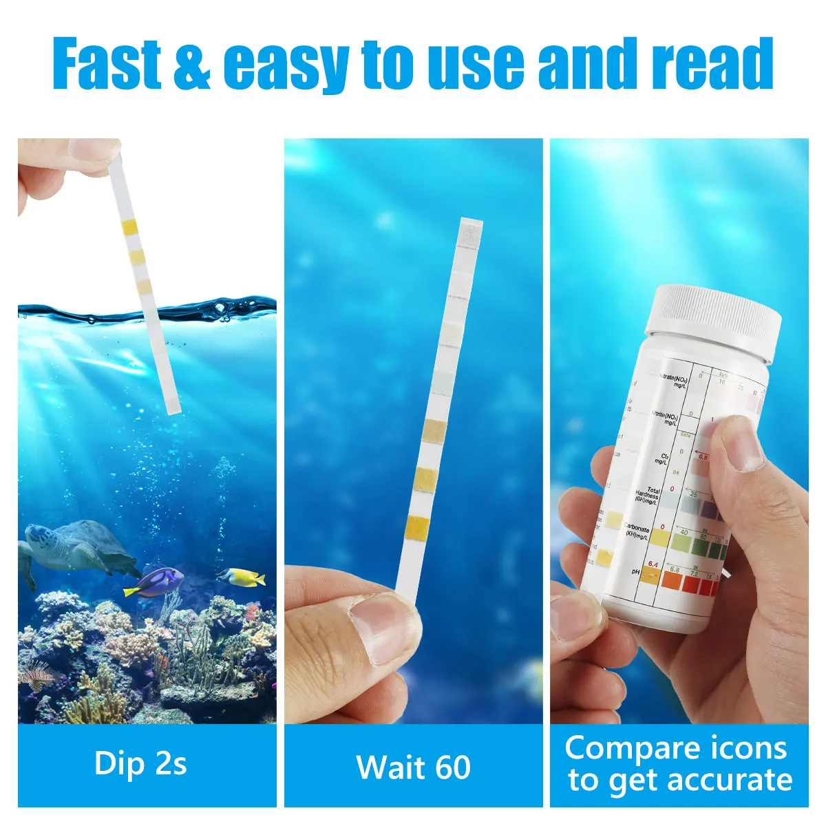 100Pcs Aquarium Test Strips Water Quality Test Strip 7/in1 Fish Tank Test Kit Freshwater Saltwater Aquarium Water pH 100Pcs Aquarium Test Strips Water Quality Test Strip 7/in1 Fish Tank Test Kit Freshwater Saltwater Aquarium Water pH