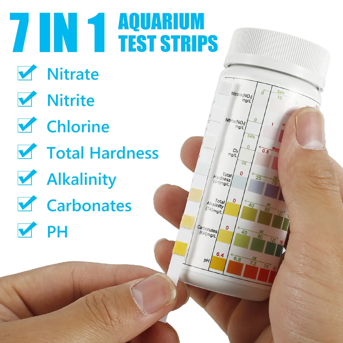 100Pcs Aquarium Test Strips Water Quality Test Strip 7/in1 Fish Tank Test Kit Freshwater Saltwater Aquarium Water pH 100Pcs Aquarium Test Strips Water Quality Test Strip 7/in1 Fish Tank Test Kit Freshwater Saltwater Aquarium Water pH