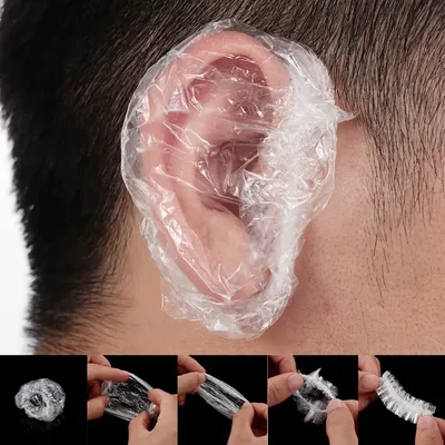 100Pcs Disposable Waterproof Ear Cover Transparent Elastic Bath Shower Salon Dyeing Hair Ear Protector Cover Hair 100Pcs Disposable Waterproof Ear Cover Transparent Elastic Bath Shower Salon Dyeing Hair Ear Protector Cover Hair