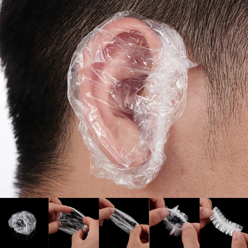 100Pcs Disposable Waterproof Ear Cover Transparent Elastic Bath Shower Salon Dyeing Hair Ear Protector Cover Hair 100Pcs Disposable Waterproof Ear Cover Transparent Elastic Bath Shower Salon Dyeing Hair Ear Protector Cover Hair