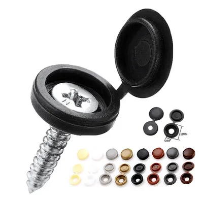 100pcs Hinged Plastic Screw Cap Cover Nuts Fold Snap Protective Cap Button For Car Furniture Decorative Nuts Bolts 100pcs Hinged Plastic Screw Cap Cover Nuts Fold Snap Protective Cap Button For Car Furniture Decorative Nuts Bolts