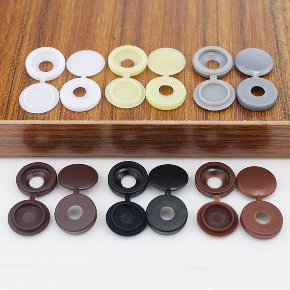 100pcs Hinged Plastic Screw Cap Cover Nuts Fold Snap Protective Cap Button For Car Furniture Decorative Nuts Bolts 100pcs Hinged Plastic Screw Cap Cover Nuts Fold Snap Protective Cap Button For Car Furniture Decorative Nuts Bolts