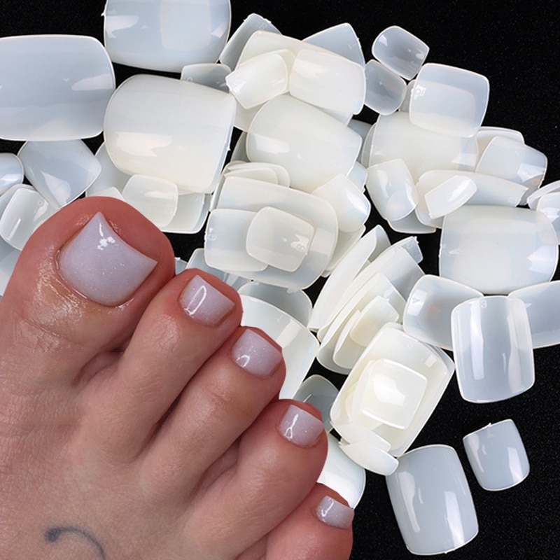 100pcs Square Full Cover Natural White Artificial Fake Toenail Acrylic Foot Nail False Toe Nails 100pcs Square Full Cover Natural White Artificial Fake Toenail Acrylic Foot Nail False Toe Nails