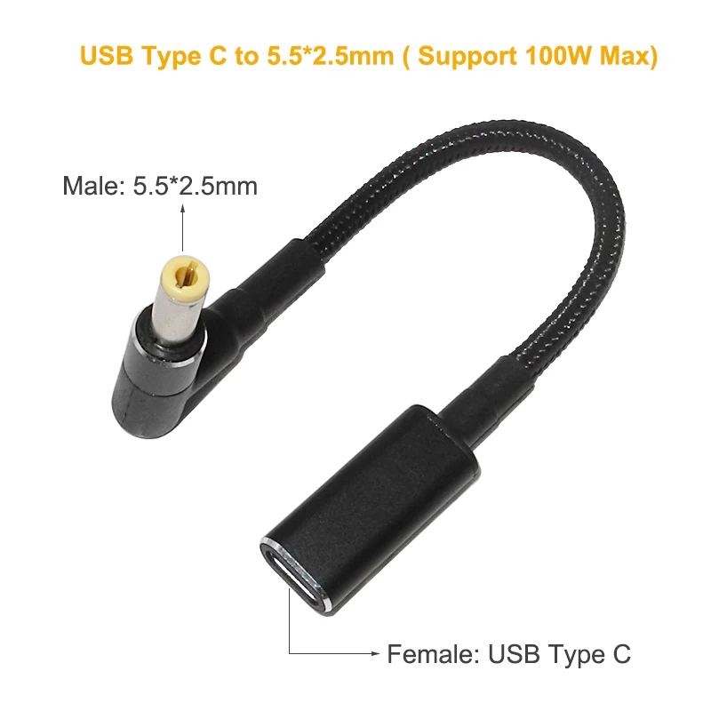 100W Type C to Universal Notebook Adapter Connecter Dc Jack Usb C Laptop Charging Cable Cord Laptop Charger 10pcs 100W Type C to Universal Notebook Adapter Connecter Dc Jack Usb C Laptop Charging Cable Cord Laptop Charger 10pcs