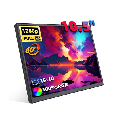 10.5-Inch Portable Monitor 1280P 100%sRGB 15:10 Low Blue Light For XBox PS4 / 5 Switch Cell Phone PC Loptop Extension 10.5-Inch Portable Monitor 1280P 100%sRGB 15:10 Low Blue Light For XBox PS4 / 5 Switch Cell Phone PC Loptop Extension