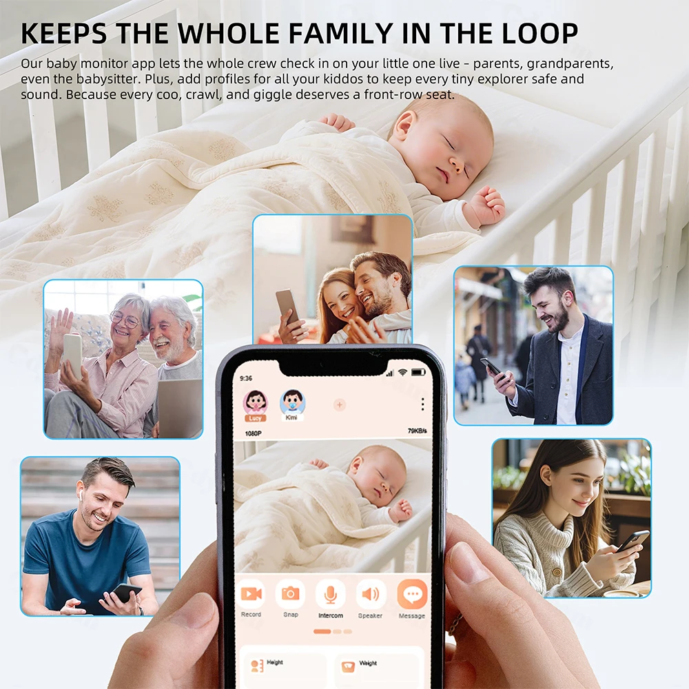 1080P HD WiFi Baby Monitor Phone APP Remote View 4.3″ Nanny Night Light VOX HD Night Vision Lullabies Temperature 1080P HD WiFi Baby Monitor Phone APP Remote View 4.3″ Nanny Night Light VOX HD Night Vision Lullabies Temperature