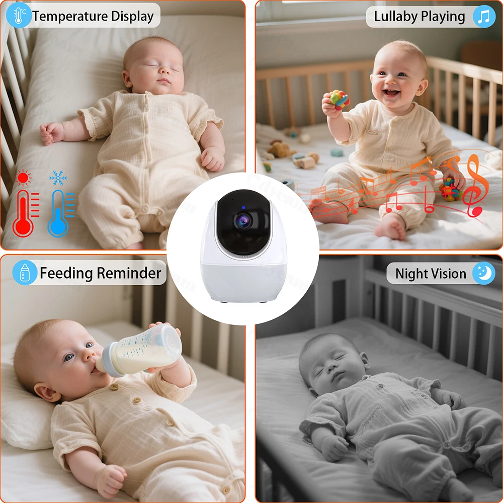 1080P HD WiFi Baby Monitor Phone APP Remote View 4.3″ Nanny Night Light VOX HD Night Vision Lullabies Temperature 1080P HD WiFi Baby Monitor Phone APP Remote View 4.3″ Nanny Night Light VOX HD Night Vision Lullabies Temperature