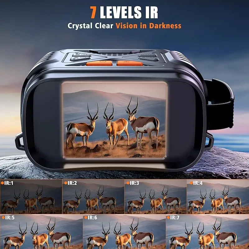 1080P Night Vision Binoculars 10x Digital 800m Full Dark Infrared Night Vision Telescope Goggles 2.8” Large Screen For