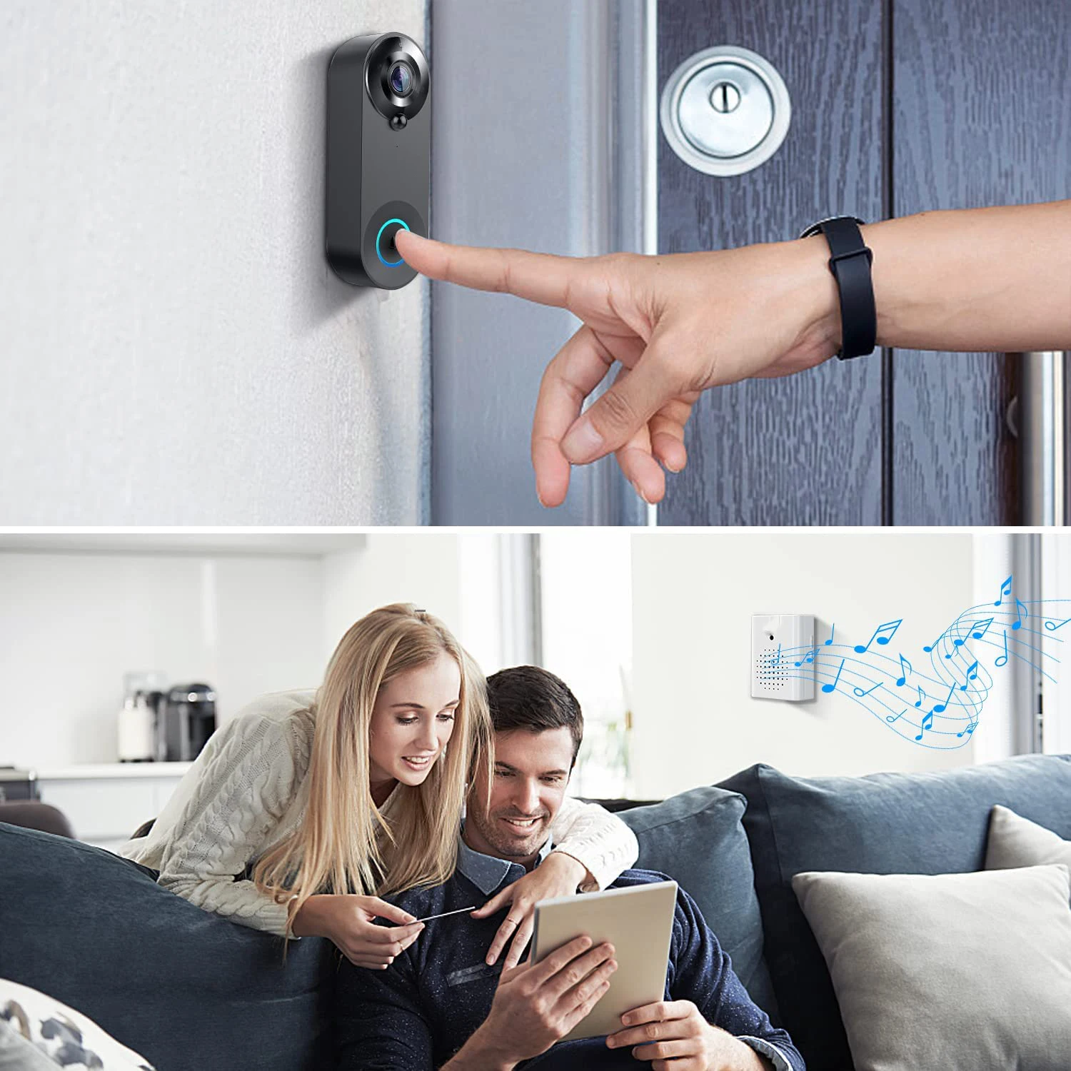 1080P Wireless Video Doorbell Camera WiFi Smart Door Bell Tuya Smart Home Security Motion Detect Night Vision Intercom 1080P Wireless Video Doorbell Camera WiFi Smart Door Bell Tuya Smart Home Security Motion Detect Night Vision Intercom