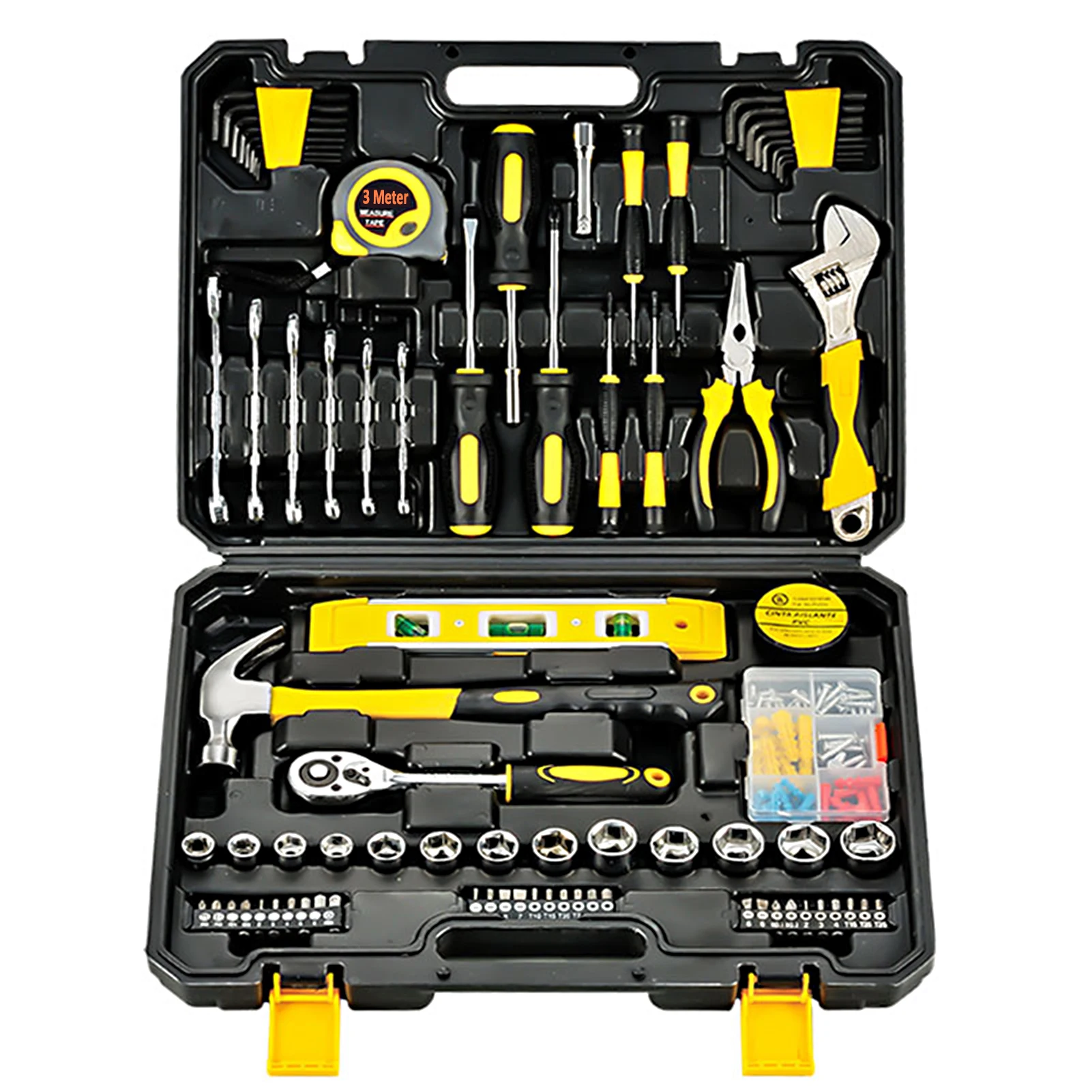 108pcs Tool Set General House hold Hand Tool Kit with Plastic Toolbox Storage Case Used to Car repair And home Repair 108pcs Tool Set General House hold Hand Tool Kit with Plastic Toolbox Storage Case Used to Car repair And home Repair