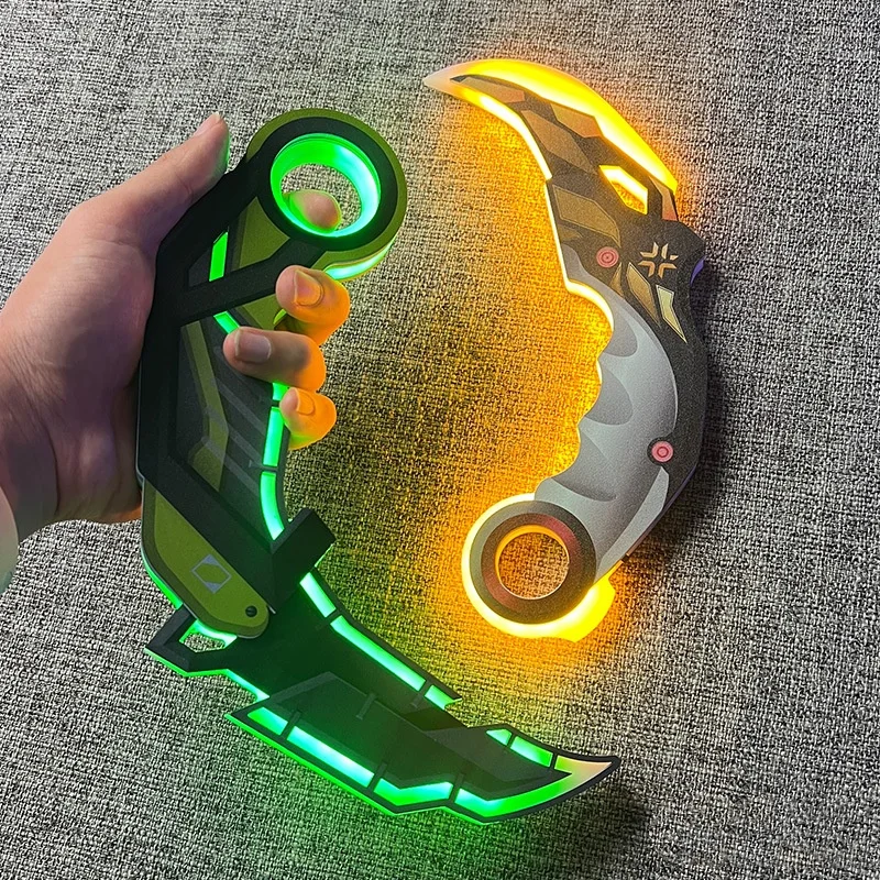 10inch Luminous Valorant Karambit Original Samurai Anime Cosplay Prop Ninja Knife Led Light Sword Real Size Japanese Toy