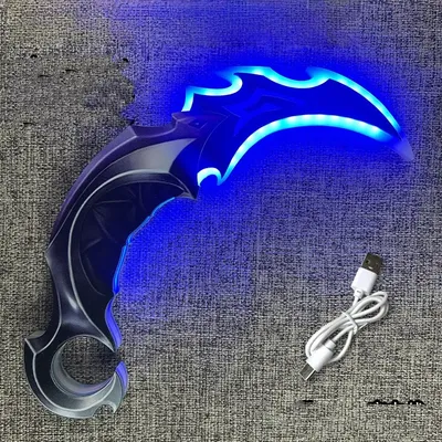 10inch Luminous Valorant Karambit Original Samurai Anime Cosplay Prop Ninja Knife Led Light Sword Real Size Japanese Toy