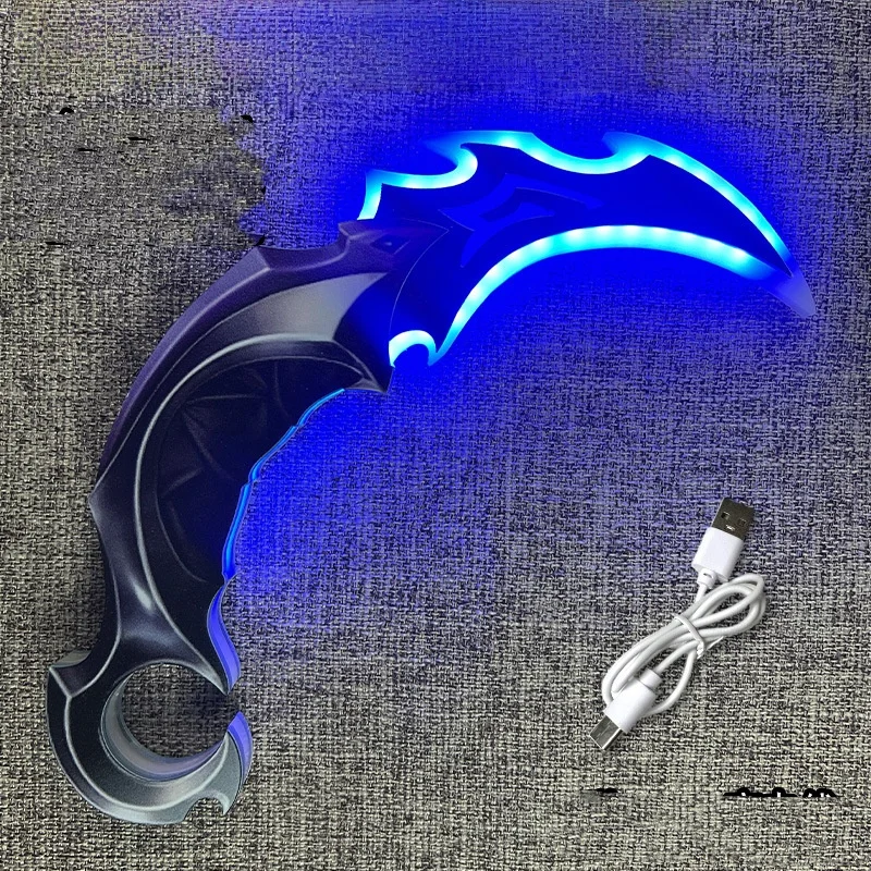 10inch Luminous Valorant Karambit Original Samurai Anime Cosplay Prop Ninja Knife Led Light Sword Real Size Japanese Toy