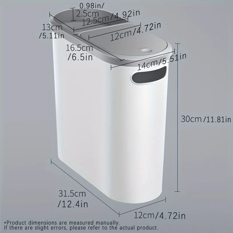 10L Large Capacity Silent Closed Plastic Bathroom Garbage Bin – Space saving Design, Creative Household Gap Garbage Bin 10L Large Capacity Silent Closed Plastic Bathroom Garbage Bin – Space saving Design, Creative Household Gap Garbage Bin