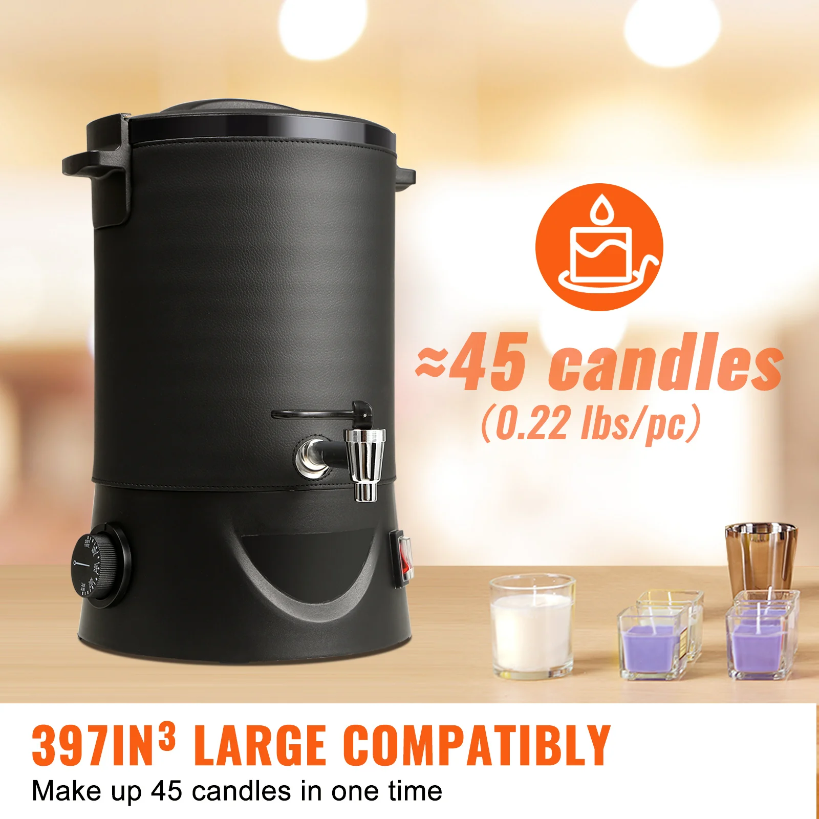 10L Wax Melter for Candle Making Large Electric Wax Melting Pot Easy Pour Spout 9-Level Temperature Control