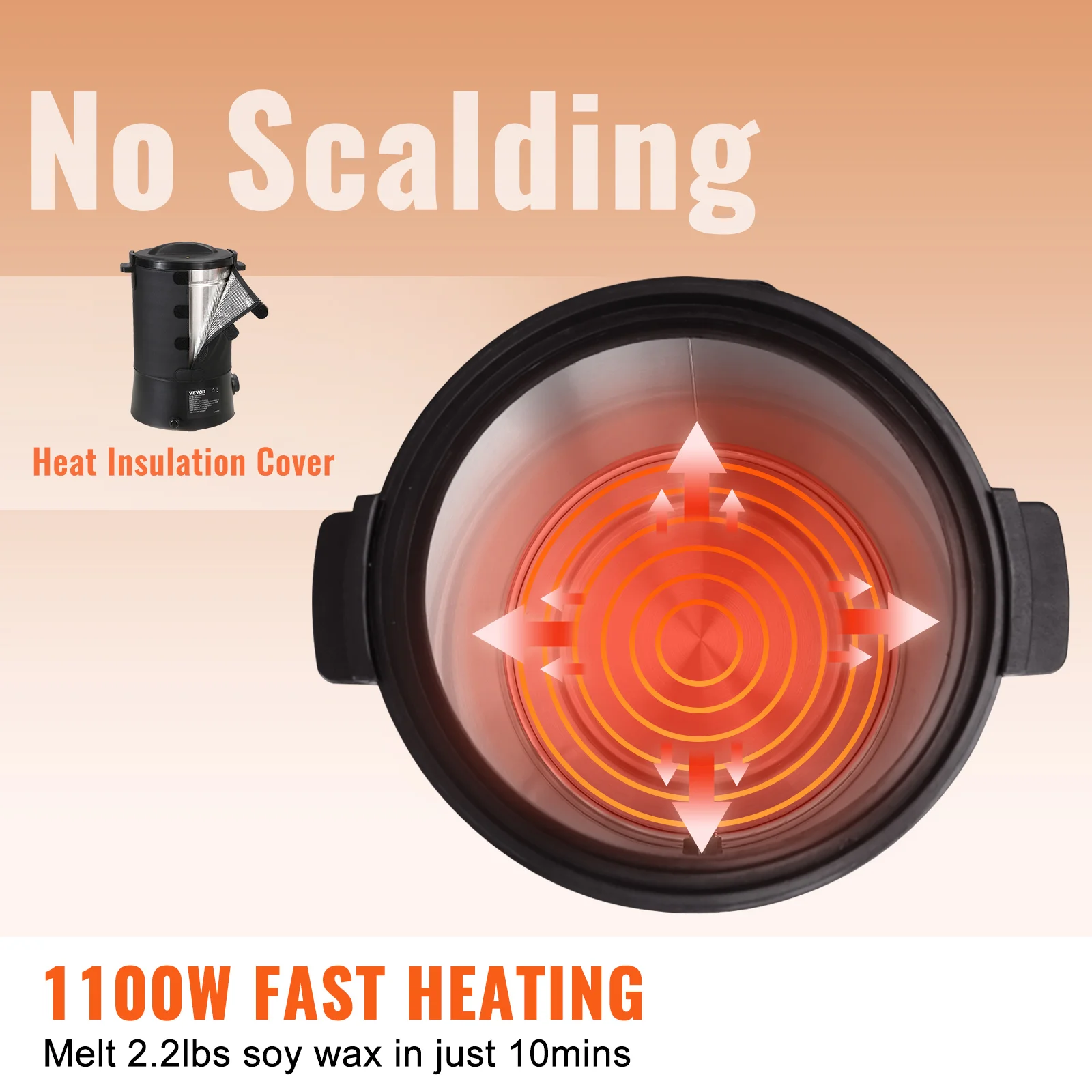 10L Wax Melter for Candle Making Large Electric Wax Melting Pot Easy Pour Spout 9-Level Temperature Control