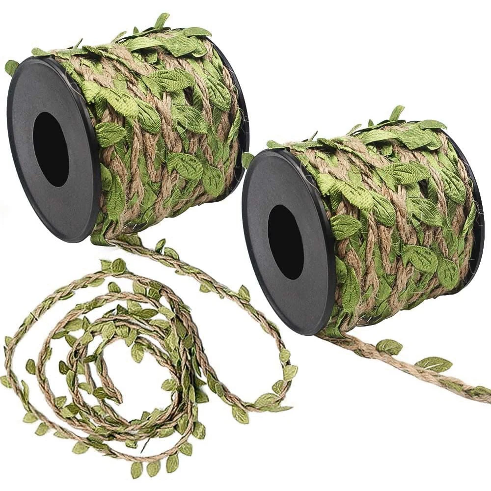 10M Artificial Vine Leaf Jute Rope Decoration Rattan Leaf Garland Fake Plant Cord String Leaves For Home Wedding Party 10M Artificial Vine Leaf Jute Rope Decoration Rattan Leaf Garland Fake Plant Cord String Leaves For Home Wedding Party