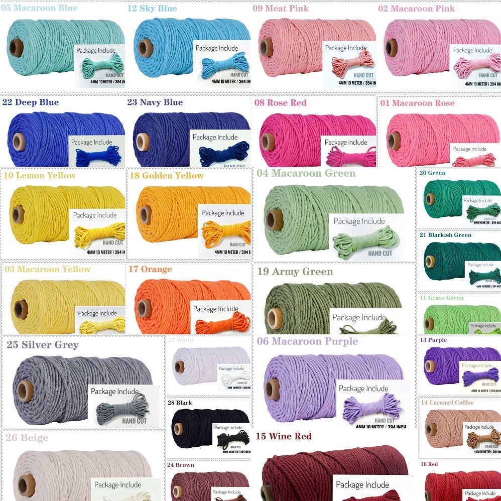 10M Braided Cotton Macrame Cord 10M Braided Cotton Macrame Cord