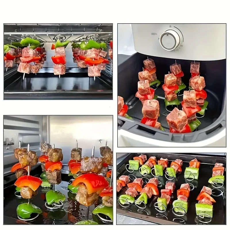 10pcs Air Fryer Oven, Vertical Grill, Skewer Grill, Universal Accessories, Food Grade 304 Stainless Steel Special