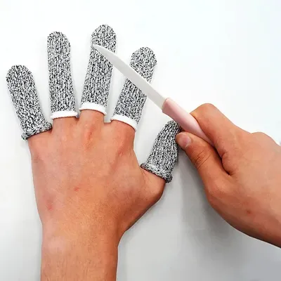 10Pcs Anti-Cut Finger Cover Finger Protector Sleeve Level 5 High-strength Safety Anti Cut Fingertip Gloves Kitchen Tools