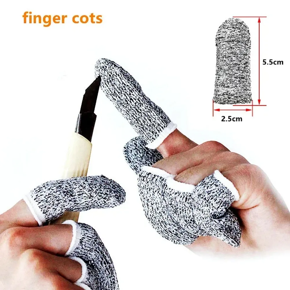 10Pcs Anti-Cut Finger Cover Finger Protector Sleeve Level 5 High-strength Safety Anti Cut Fingertip Gloves Kitchen Tools