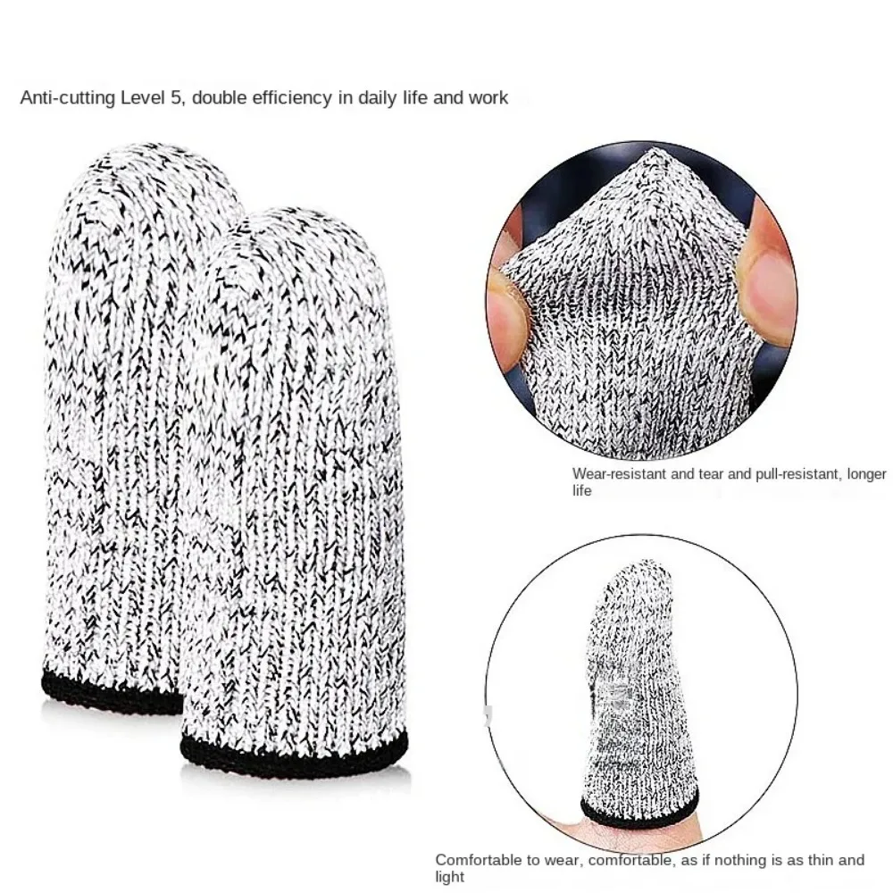 10Pcs Anti-Cut Finger Cover Finger Protector Sleeve Level 5 High-strength Safety Anti Cut Fingertip Gloves Kitchen Tools