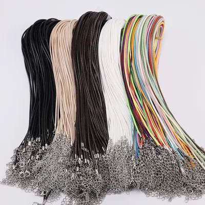 10Pcs Leather Cord Necklace With Clasp Adjustable Braided Rope for Jewelry Making DIY Necklace Bracelet Supplies