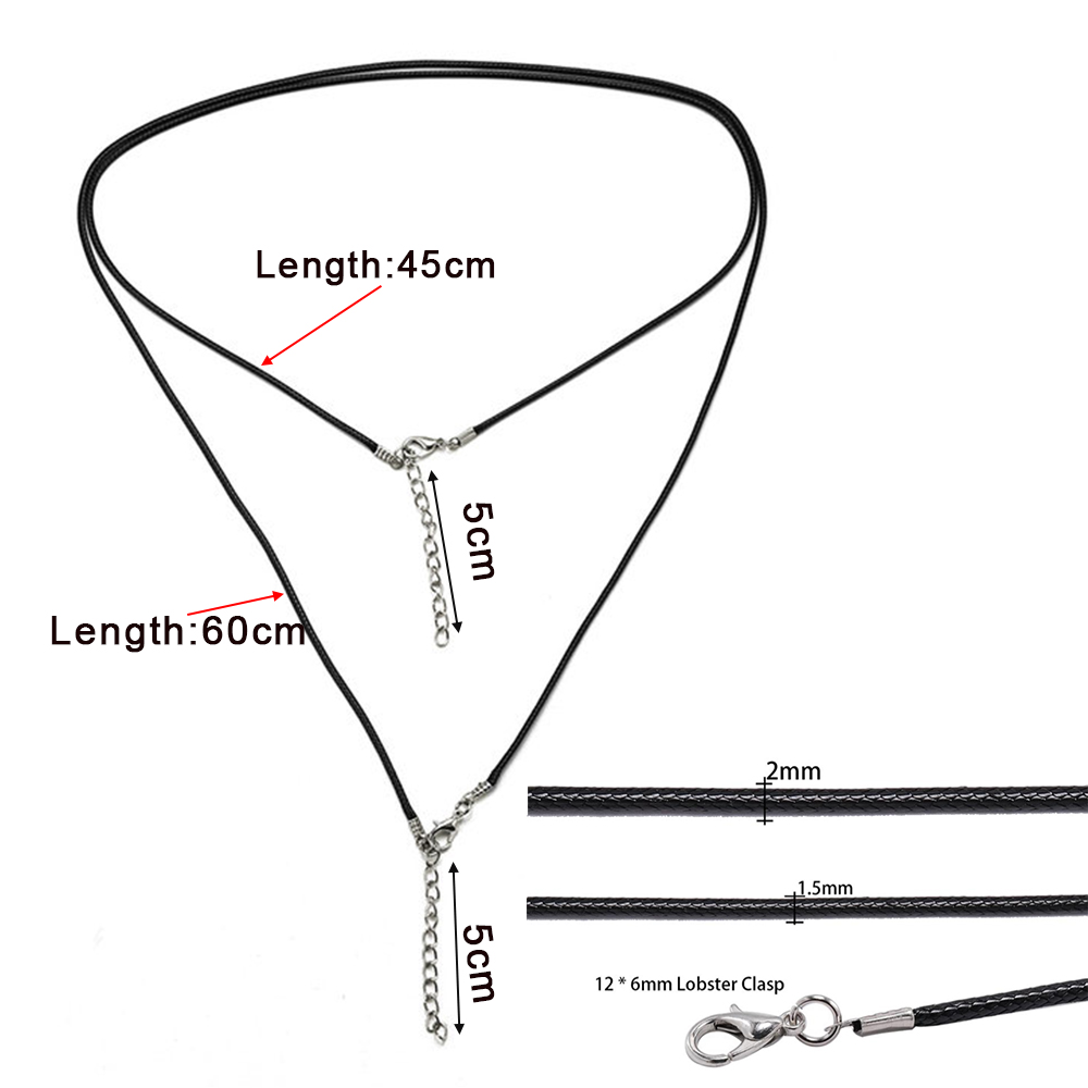 10Pcs Leather Cord Necklace With Clasp Adjustable Braided Rope for Jewelry Making DIY Necklace Bracelet Supplies
