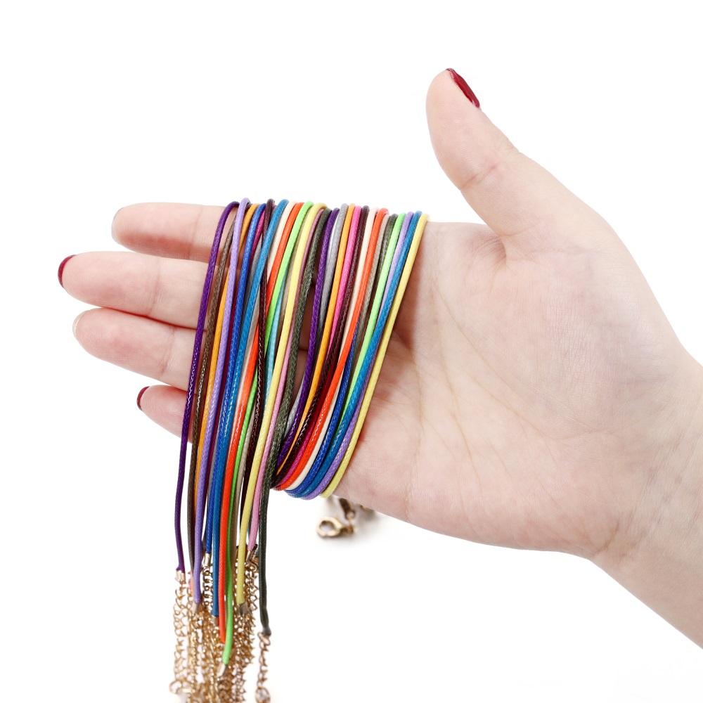 10Pcs Leather Cord Necklace With Clasp Adjustable Braided Rope for Jewelry Making DIY Necklace Bracelet Supplies