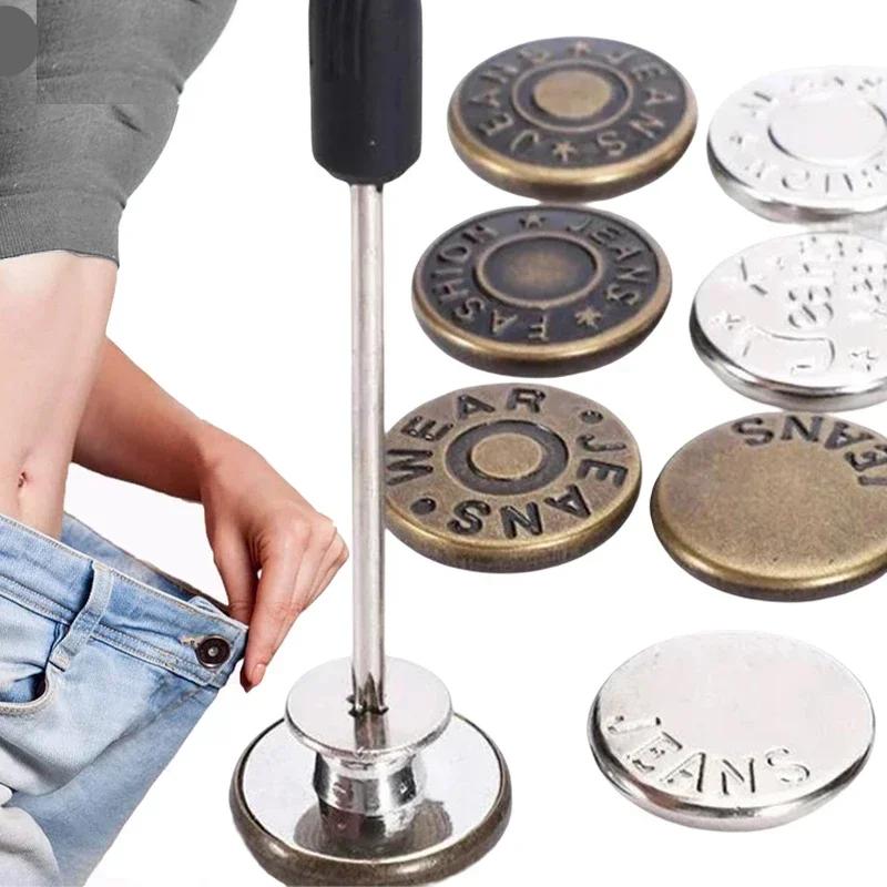10Pcs Metal Jeans Buttons Replacement No-Sewing Screw Button Repair Kit Nailless Removable Jean Buckles Clothing Pants 10Pcs Metal Jeans Buttons Replacement No-Sewing Screw Button Repair Kit Nailless Removable Jean Buckles Clothing Pants