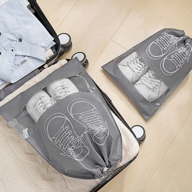 10pcs Shoe Bags For Travel Storage Organizer Bags Non-woven Travel Portable Closet Bag Waterproof Pocket Clothing 10pcs Shoe Bags For Travel Storage Organizer Bags Non-woven Travel Portable Closet Bag Waterproof Pocket Clothing