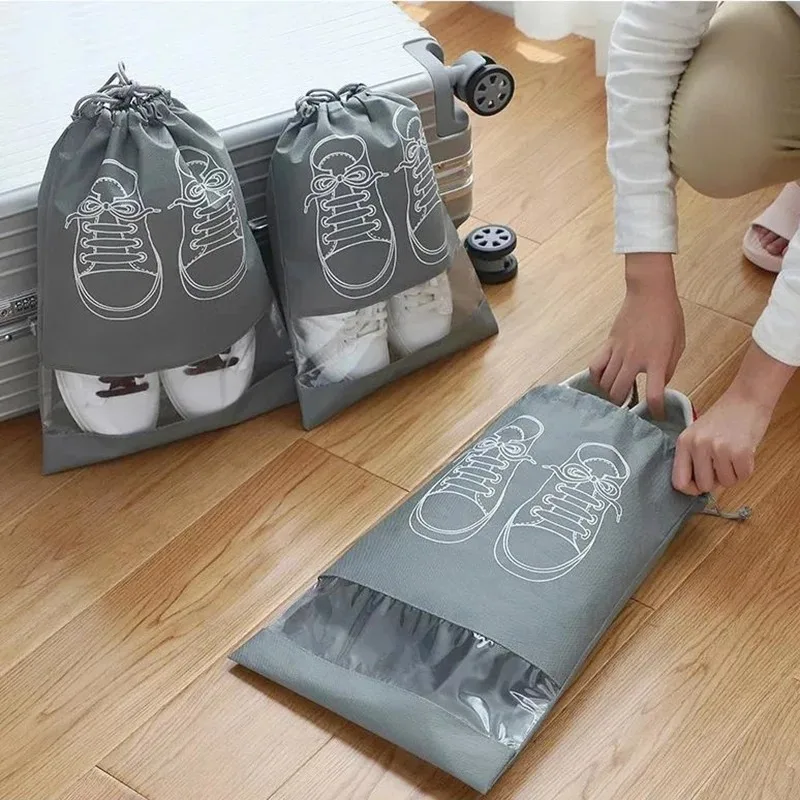 10pcs Shoe Bags For Travel Storage Organizer Bags Non-woven Travel Portable Closet Bag Waterproof Pocket Clothing 10pcs Shoe Bags For Travel Storage Organizer Bags Non-woven Travel Portable Closet Bag Waterproof Pocket Clothing