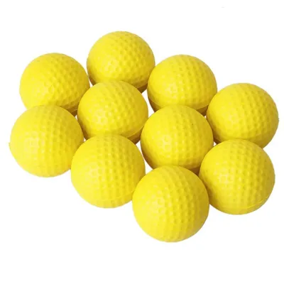 10Pcs Yellow PU Foam Golf Balls Sponge Elastic Indoor Outdoor Practice Training 10Pcs Yellow PU Foam Golf Balls Sponge Elastic Indoor Outdoor Practice Training
