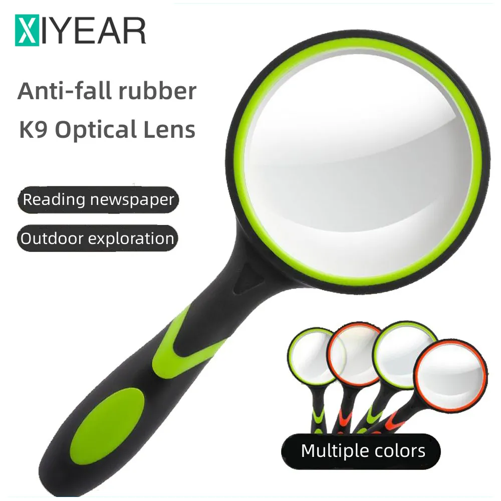 10X Magnifying Glass For Kids Seniors Handheld Reading Magnifier 50mm Magnifying Lens For Reading Science Nature