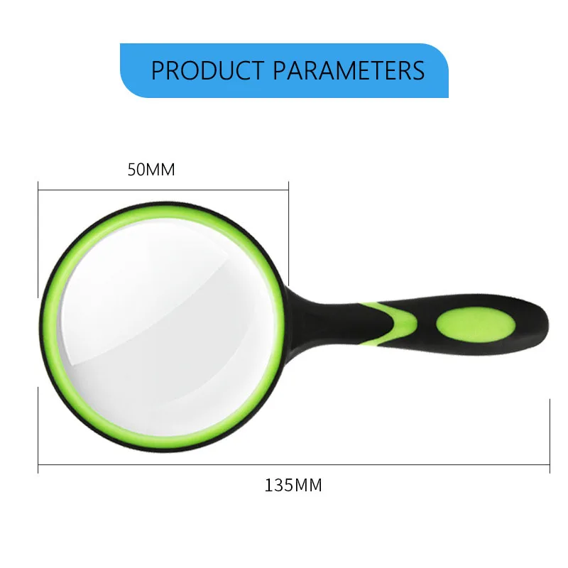 10X Magnifying Glass For Kids Seniors Handheld Reading Magnifier 50mm Magnifying Lens For Reading Science Nature