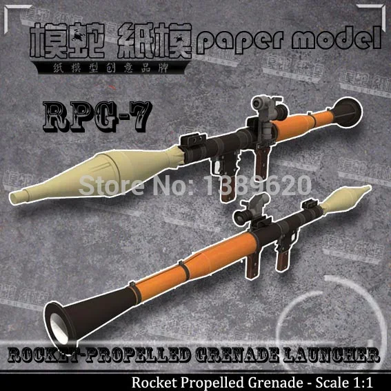 1:1 PRG – 7 Bazooka Cosplay Weapon Paper Model RPG DIY Handmade 3D Paper Gun Toy