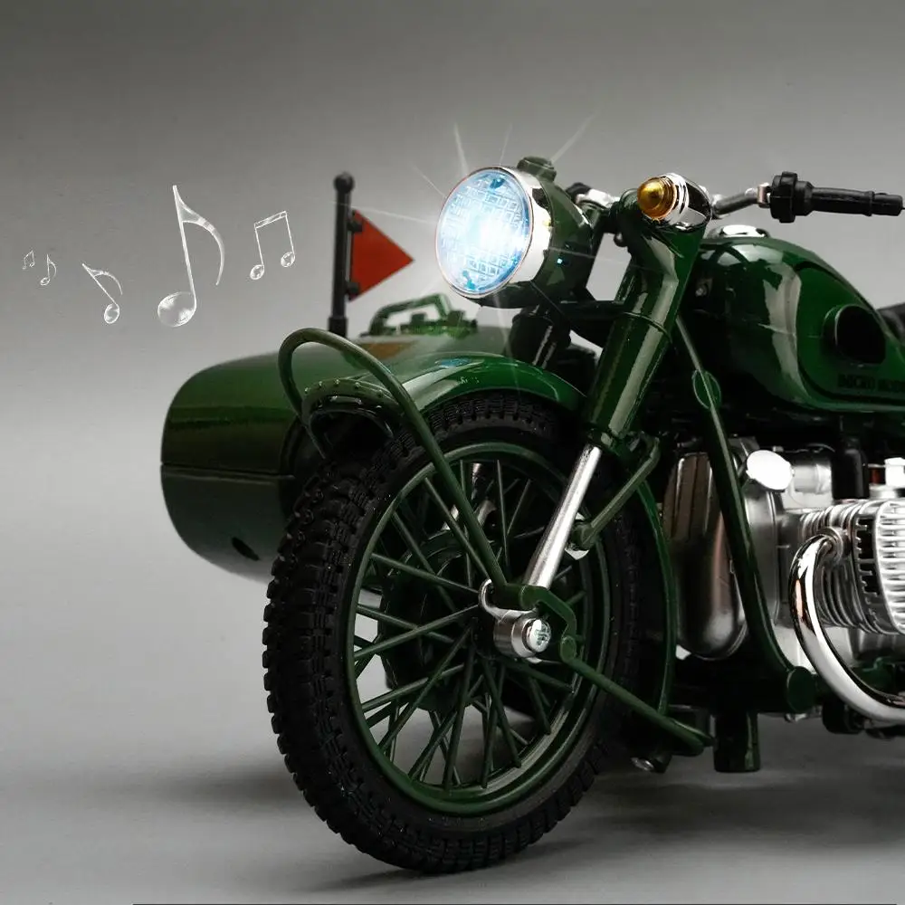 1:10 Ural M72 USSR Sidecar Motorcycle Alloy Metal Diecast Model Motorcycle Auto Sales Store Front Desk Display