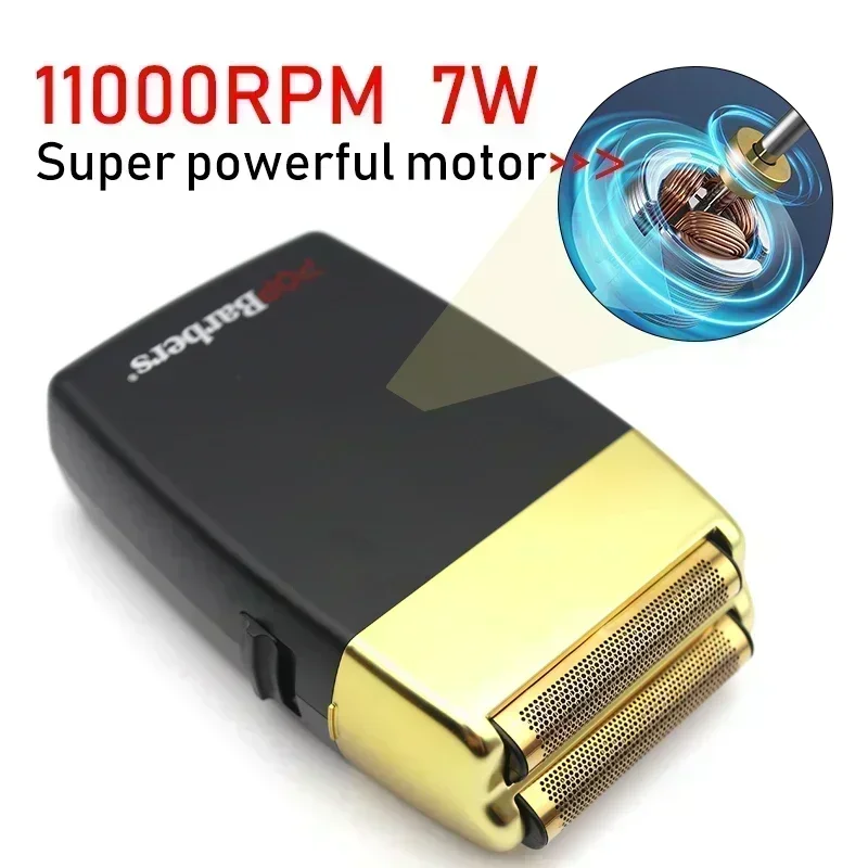 11000 RPM POP Barbers P620 Professional Electric Men's Beard Trimmer Double Foil Shaver Electric Shaver USB Hair