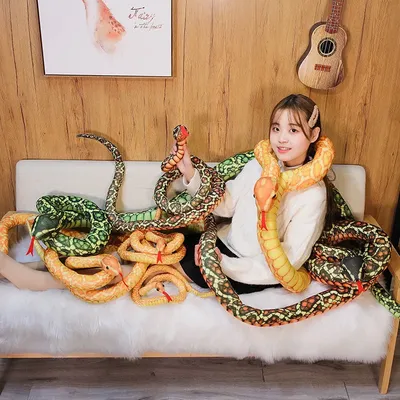 110/160CM Simulated Python Snake Plush Toy Giant Boa Cobra Long Stuffed Snake Plushie Pillow Children Boys Gift Home 110/160CM Simulated Python Snake Plush Toy Giant Boa Cobra Long Stuffed Snake Plushie Pillow Children Boys Gift Home