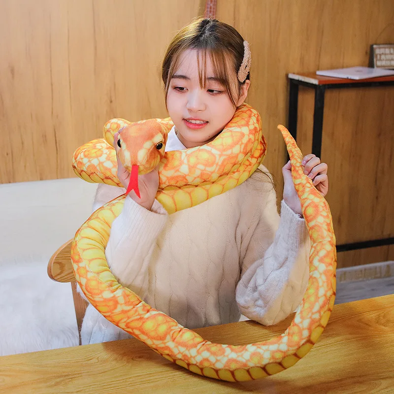110/160CM Simulated Python Snake Plush Toy Giant Boa Cobra Long Stuffed Snake Plushie Pillow Children Boys Gift Home 110/160CM Simulated Python Snake Plush Toy Giant Boa Cobra Long Stuffed Snake Plushie Pillow Children Boys Gift Home