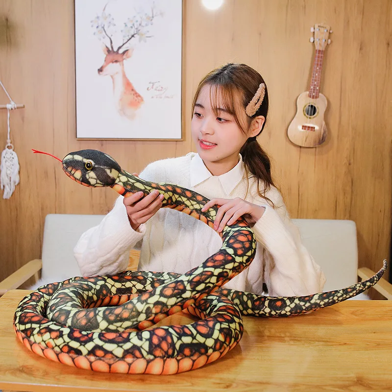 110/160CM Simulated Python Snake Plush Toy Giant Boa Cobra Long Stuffed Snake Plushie Pillow Children Boys Gift Home 110/160CM Simulated Python Snake Plush Toy Giant Boa Cobra Long Stuffed Snake Plushie Pillow Children Boys Gift Home