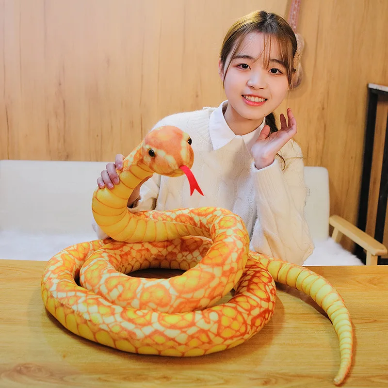 110/160CM Simulated Python Snake Plush Toy Giant Boa Cobra Long Stuffed Snake Plushie Pillow Children Boys Gift Home 110/160CM Simulated Python Snake Plush Toy Giant Boa Cobra Long Stuffed Snake Plushie Pillow Children Boys Gift Home