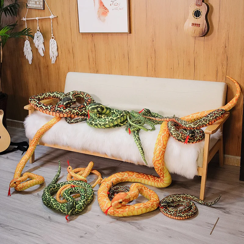 110/160CM Simulated Python Snake Plush Toy Giant Boa Cobra Long Stuffed Snake Plushie Pillow Children Boys Gift Home 110/160CM Simulated Python Snake Plush Toy Giant Boa Cobra Long Stuffed Snake Plushie Pillow Children Boys Gift Home
