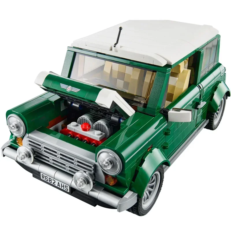 1106pcs In Shock Classic Technical MINI Retro Vintage Car Building Blocks Cooper MK VII Compatible 10242 Model Sets