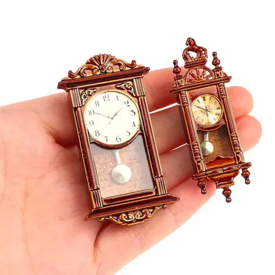 1:12 Dollhouse Miniature Wall Clock Play Doll House Miniaturas Home Decor Accessories Toy Pretend Play Furniture Toy