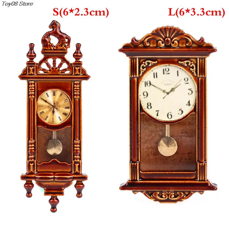 1:12 Dollhouse Miniature Wall Clock Play Doll House Miniaturas Home Decor Accessories Toy Pretend Play Furniture Toy